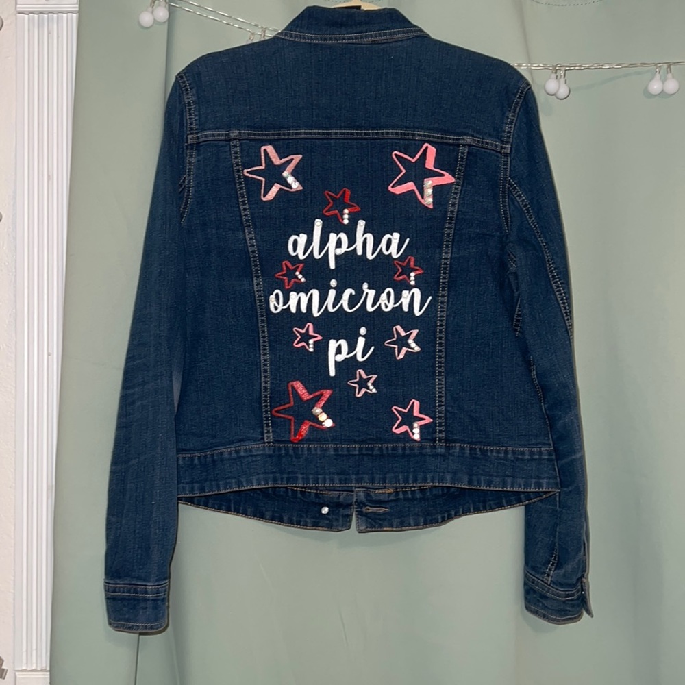 AOII hand painted denim jacket